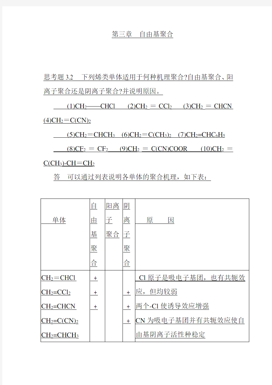 第三章--自由基聚合