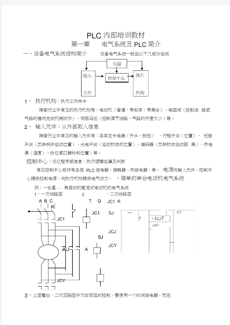 PLC零基础入门教学提纲