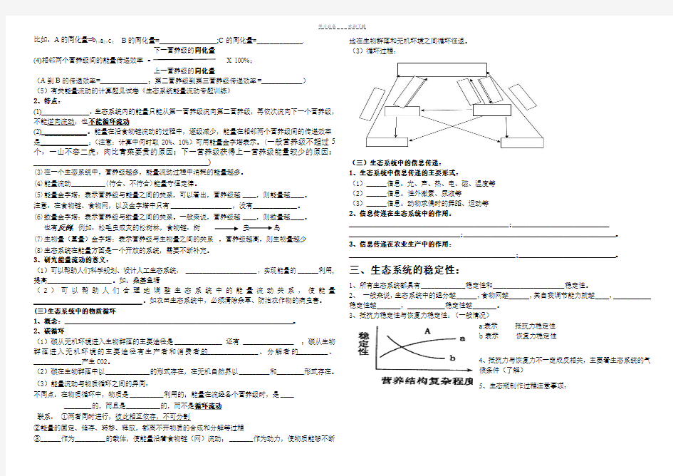 生态系统及其稳定性知识点