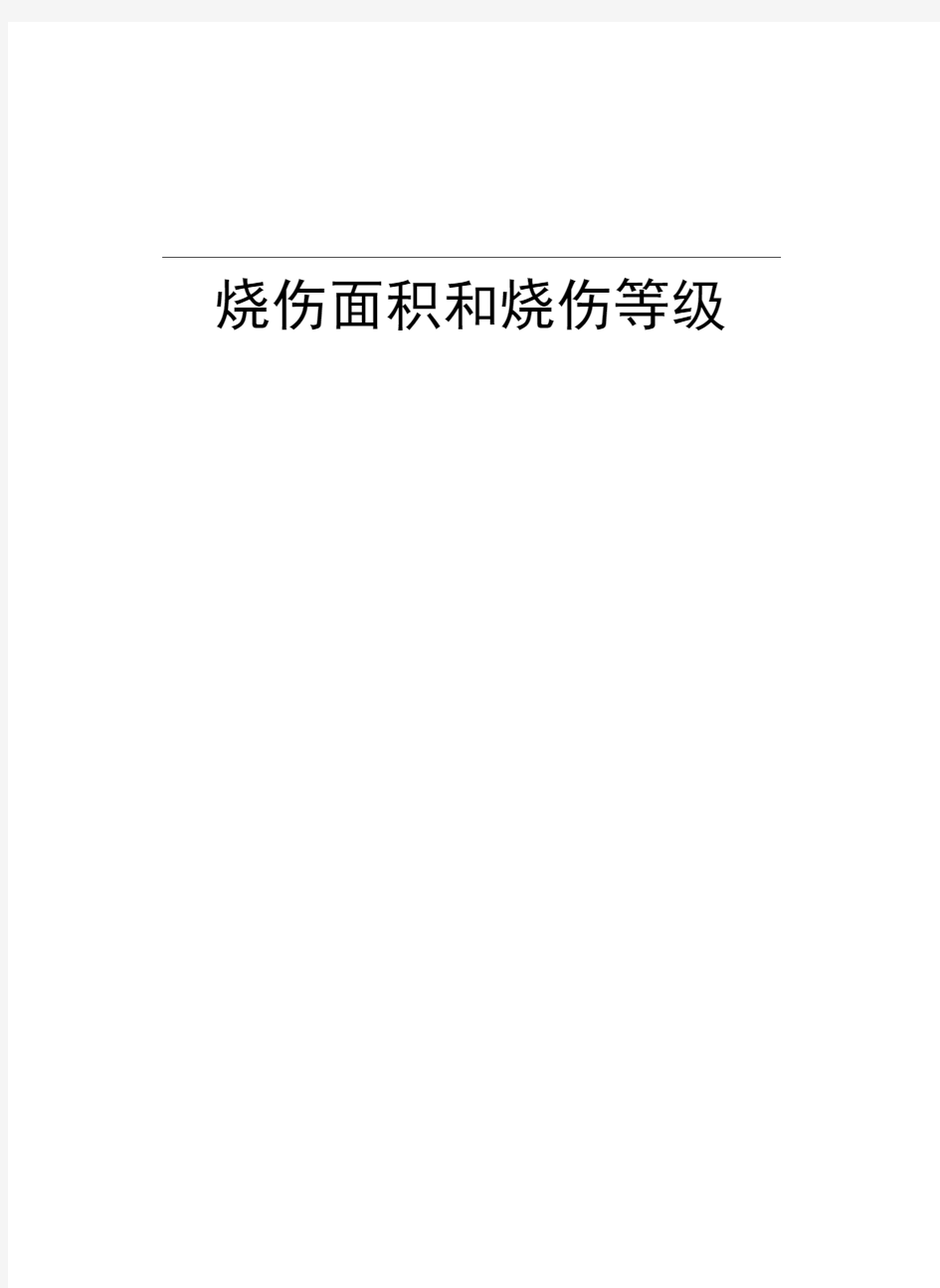 烧伤面积和烧伤等级资料讲解