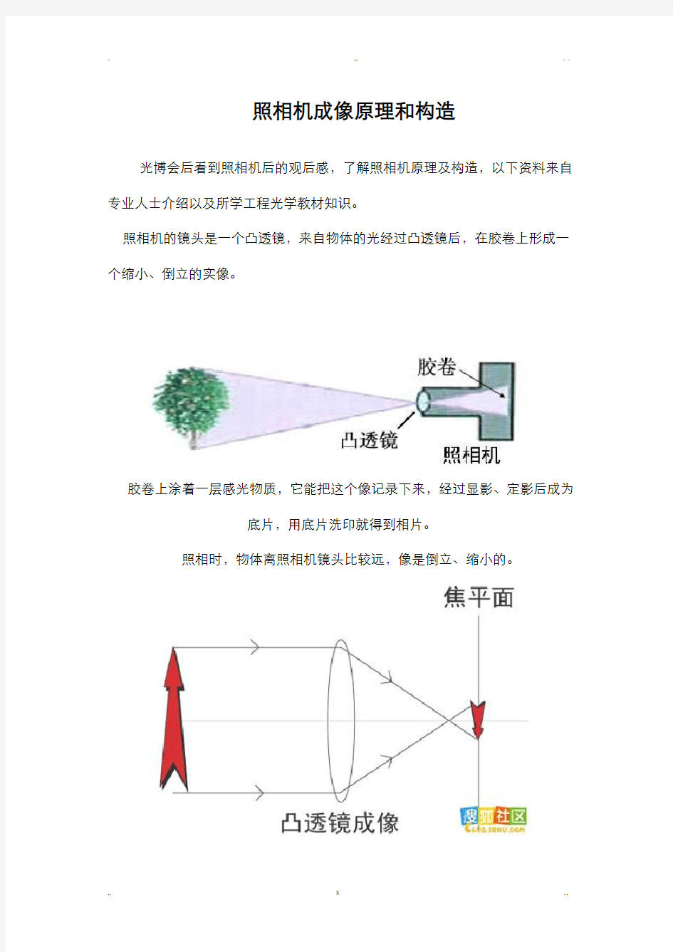 照相机成像原理和构造