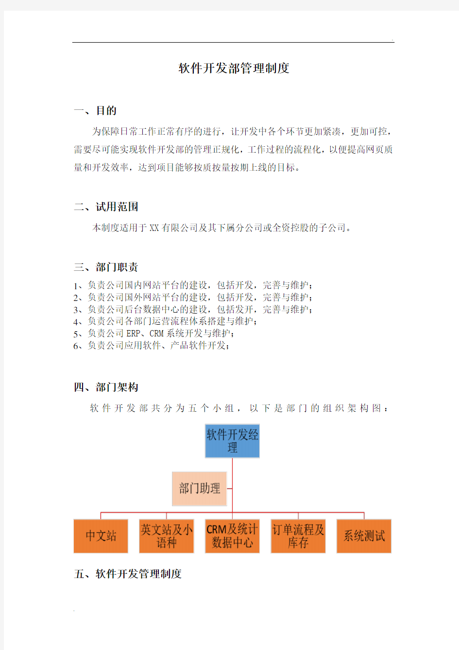 软件开发管理制度