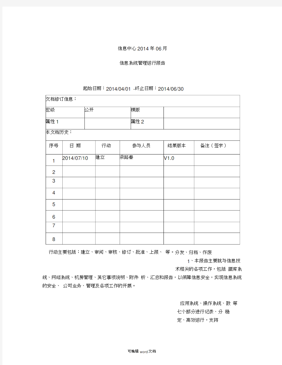 系统运行维护报告