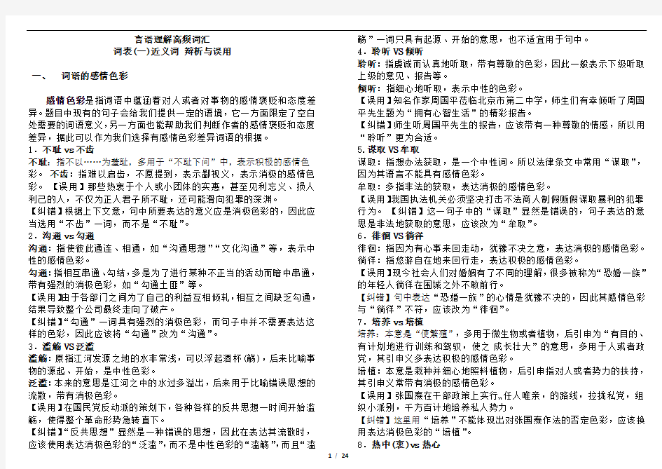 (完整版)公务员高频词打印版