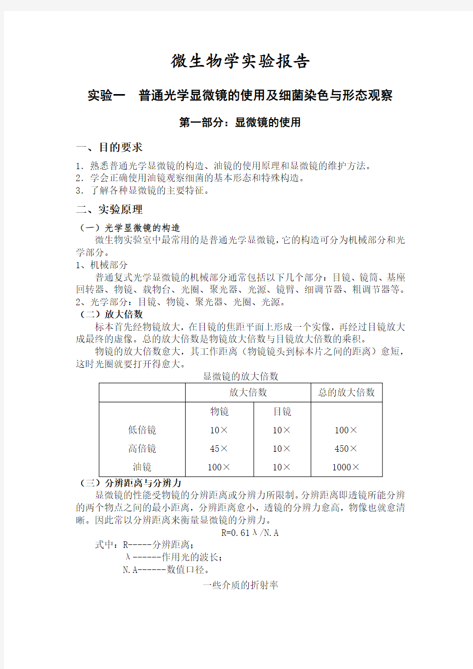 微生物学实验报告.