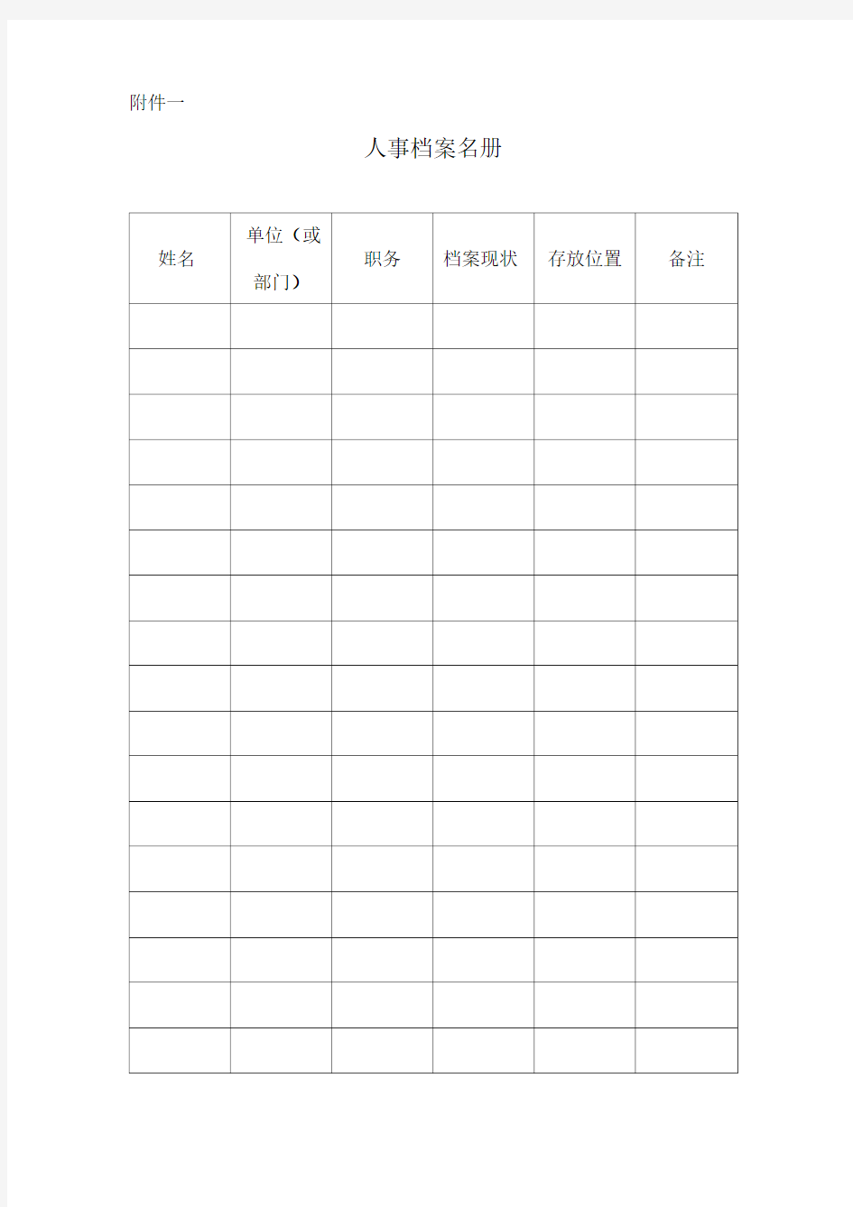 人事档案管理相关表格
