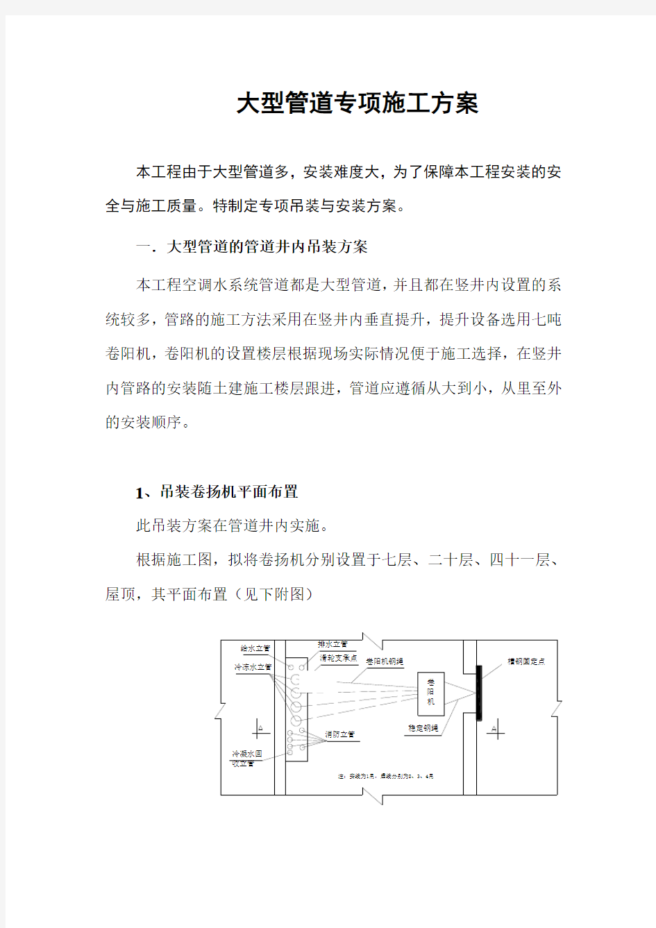 大型管道安装方案