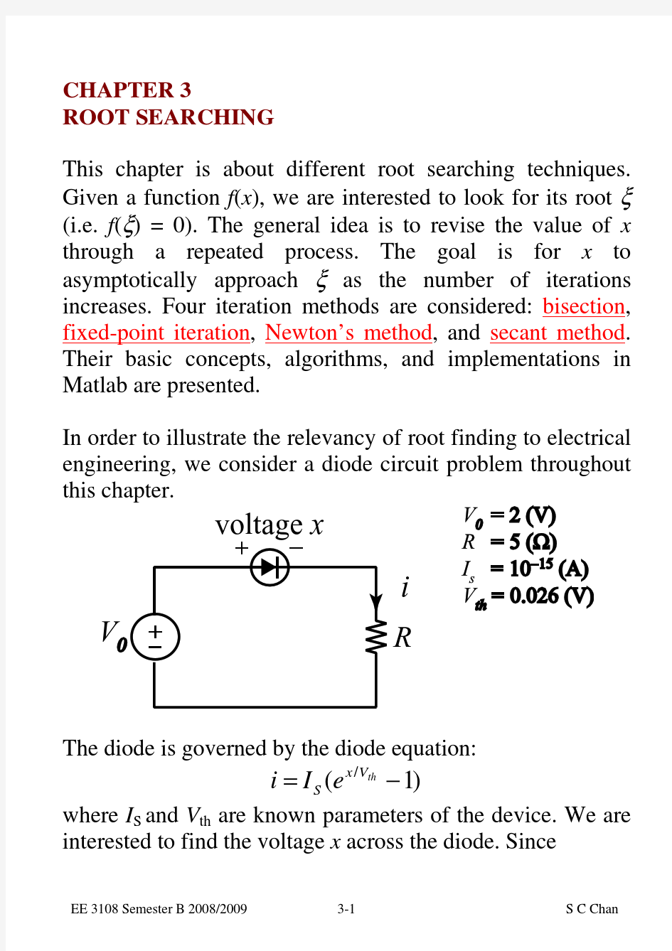 NUMERICAL METHODS Chapter03