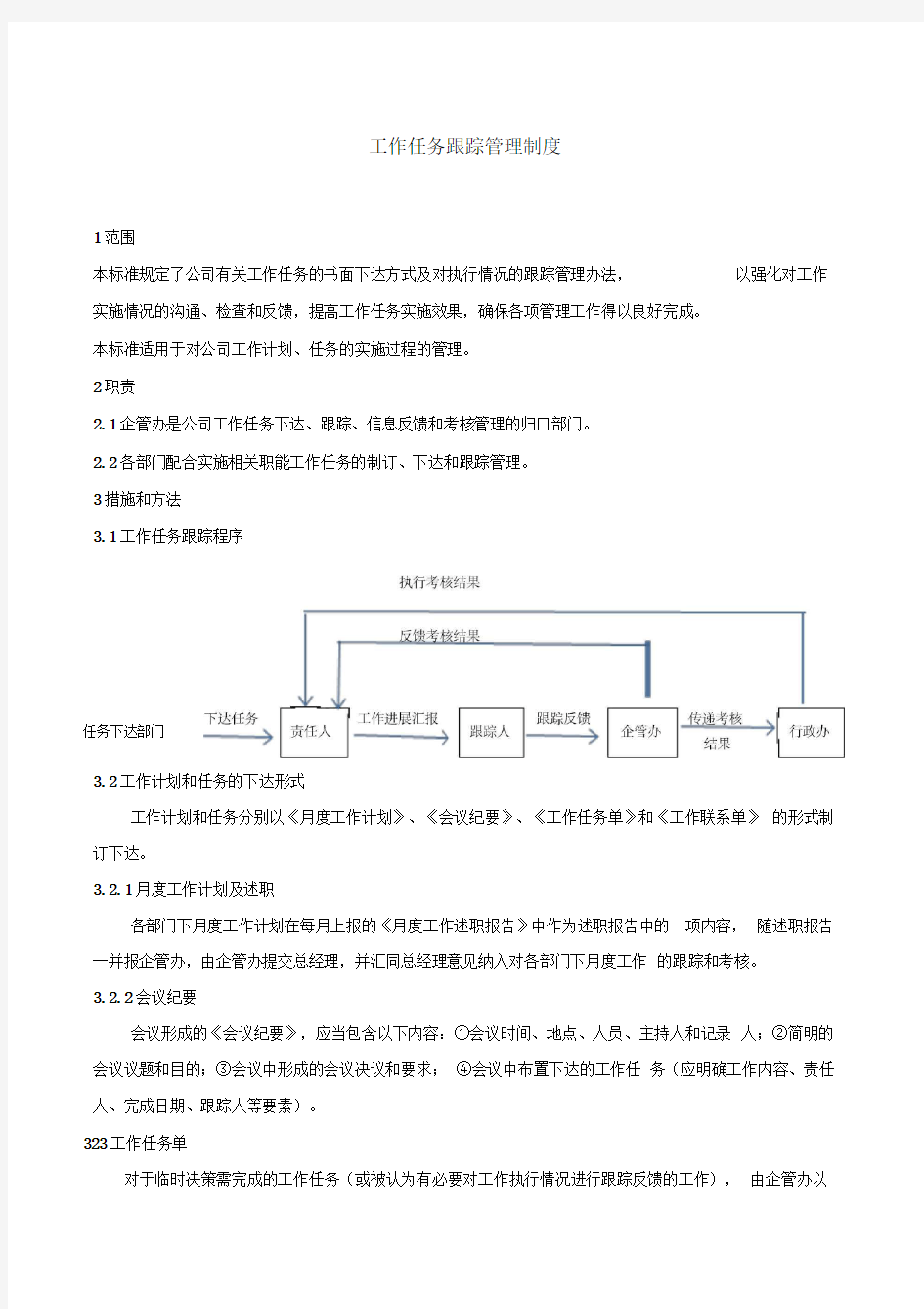 工作任务跟踪管理制度