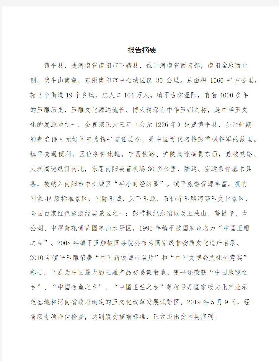 镇平县编写可行性分析报告(立项模板)