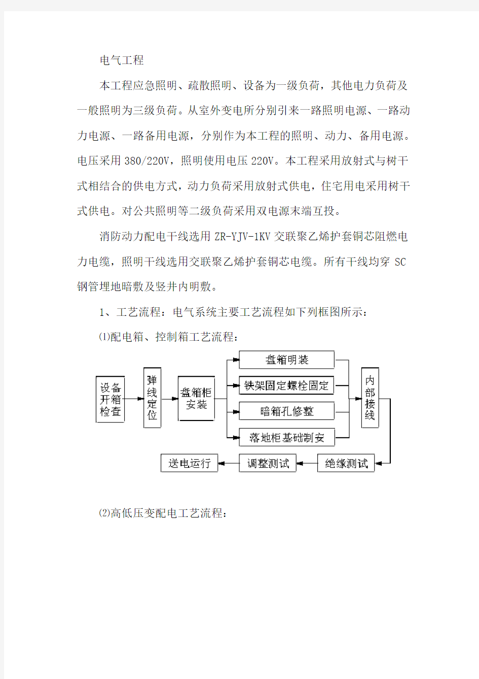 电气工程专项施工方案