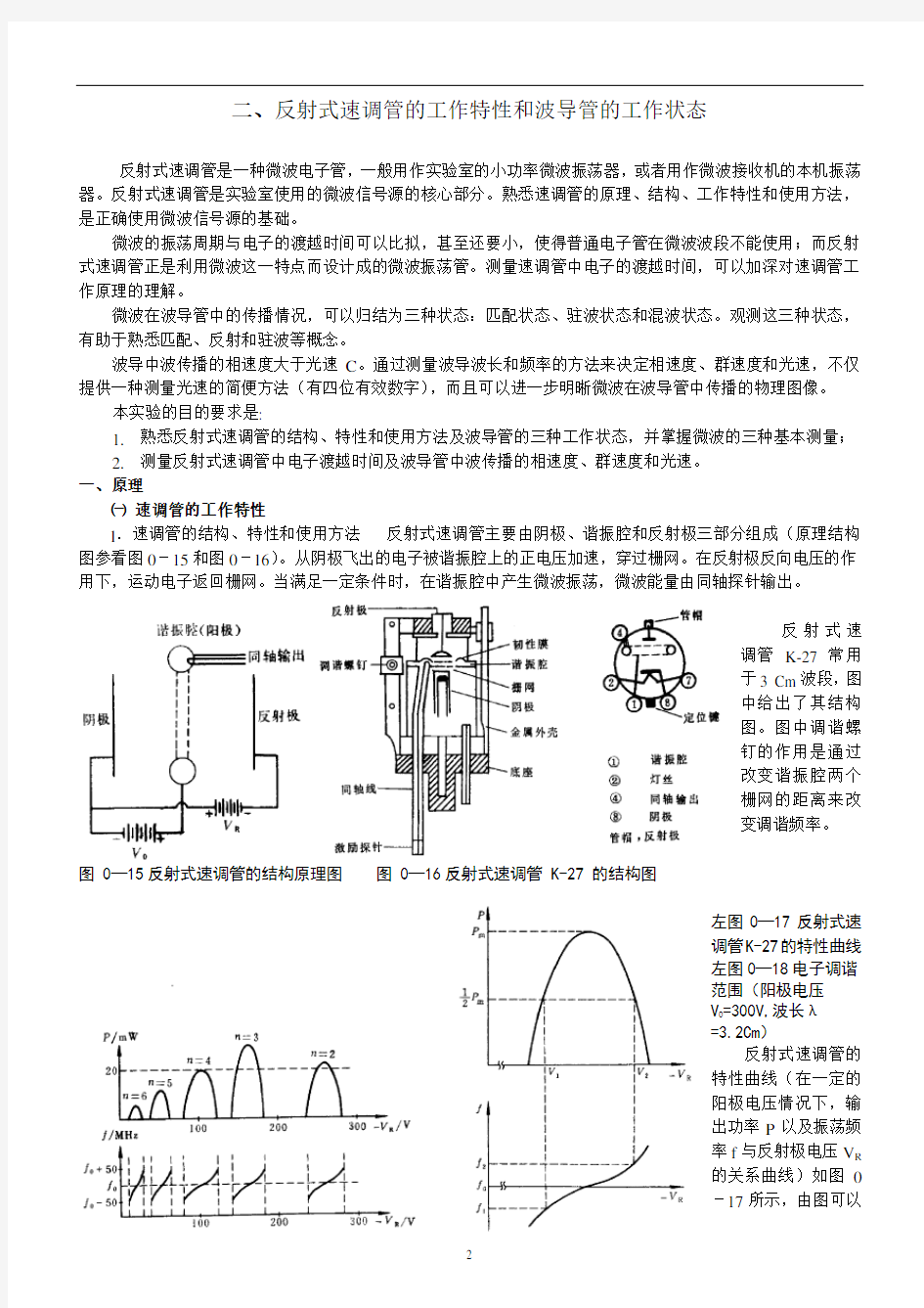 11反射式速调管的工作特性和波导管的工作状态