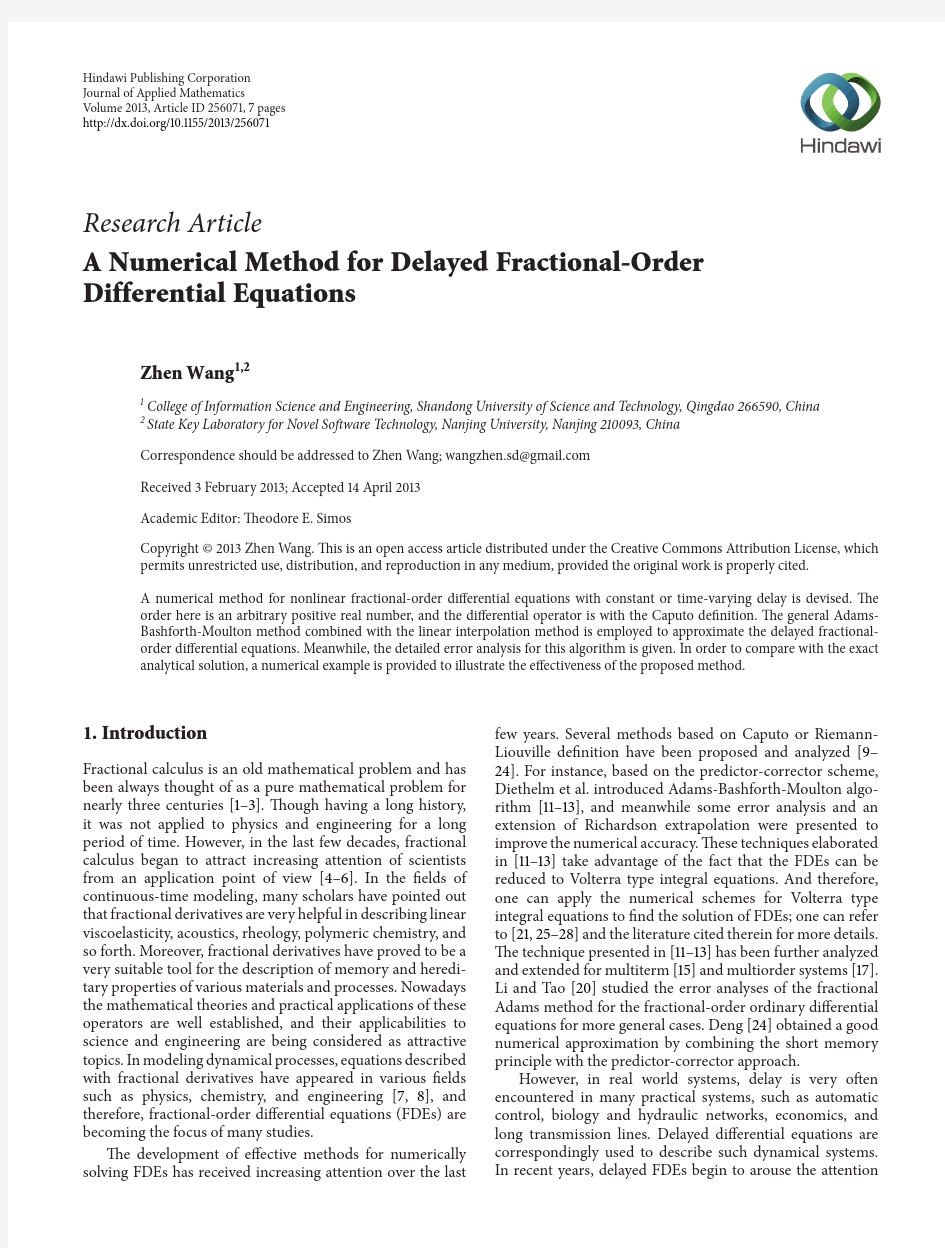 A Numerical Method for Delayed Fractional-Order