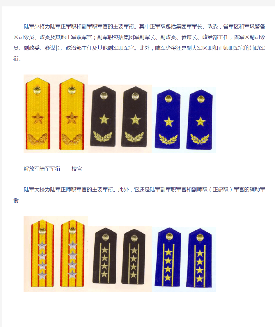 中华人民共和国军衔、警衔、关衔图解