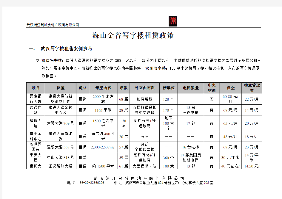 写字楼招商政策