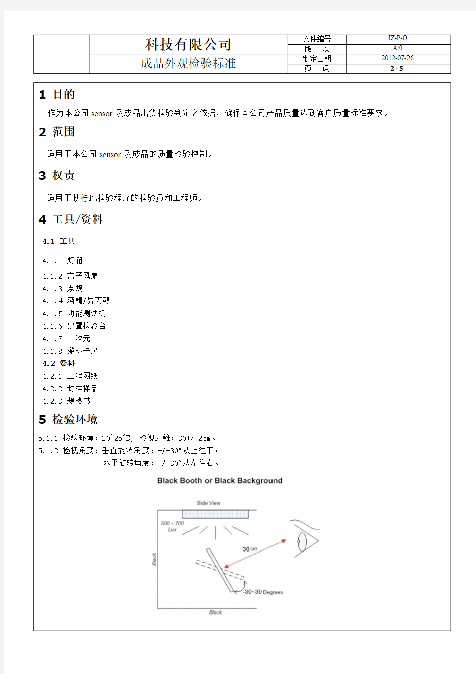 TP成品外观检验标准