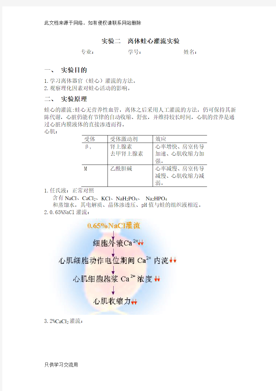 蛙心灌流实验报告资料讲解