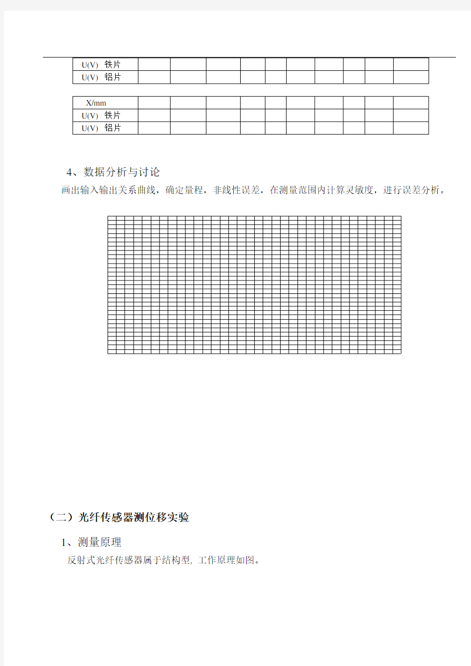 传感器的位移测量实验