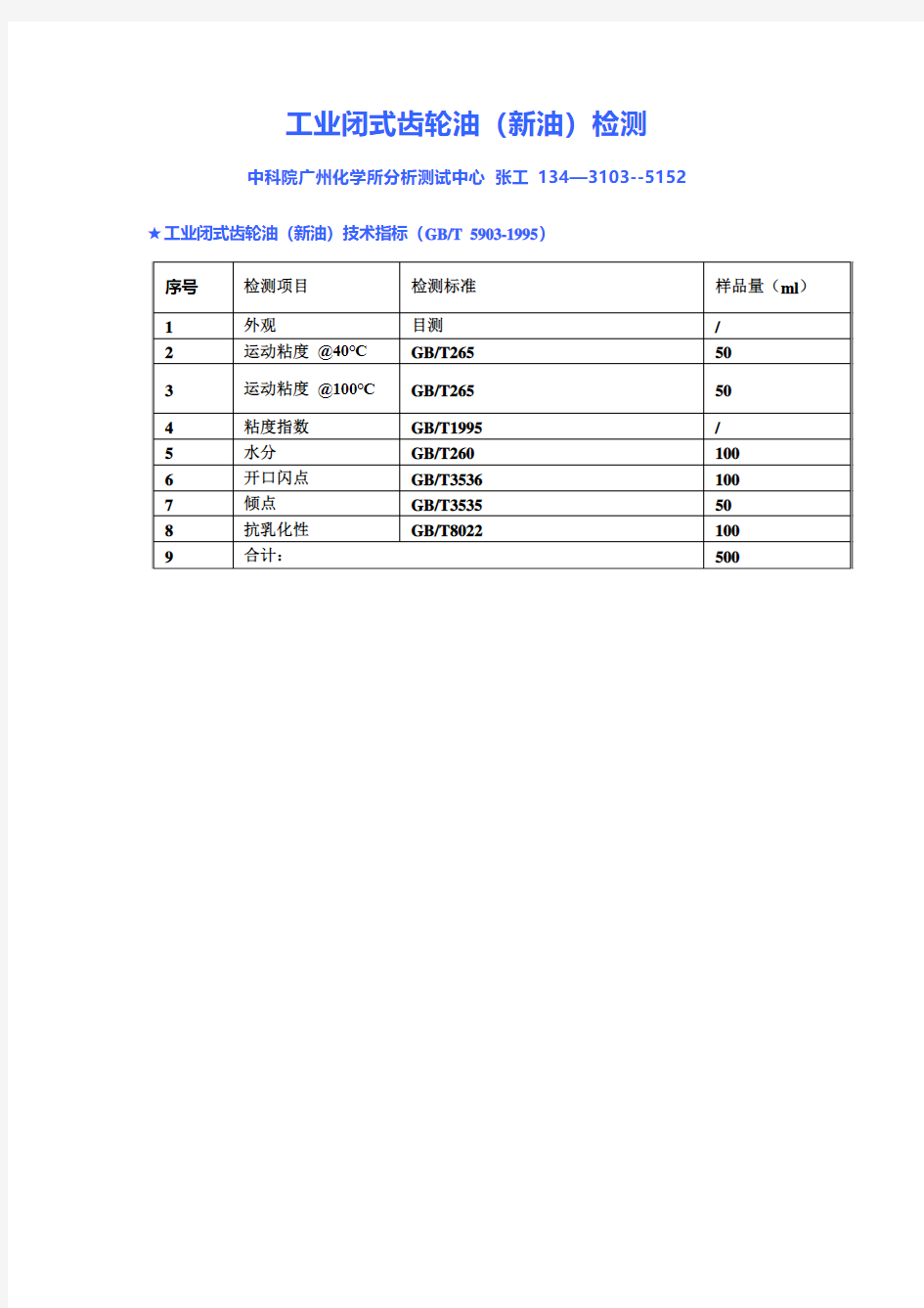 工业闭式齿轮油