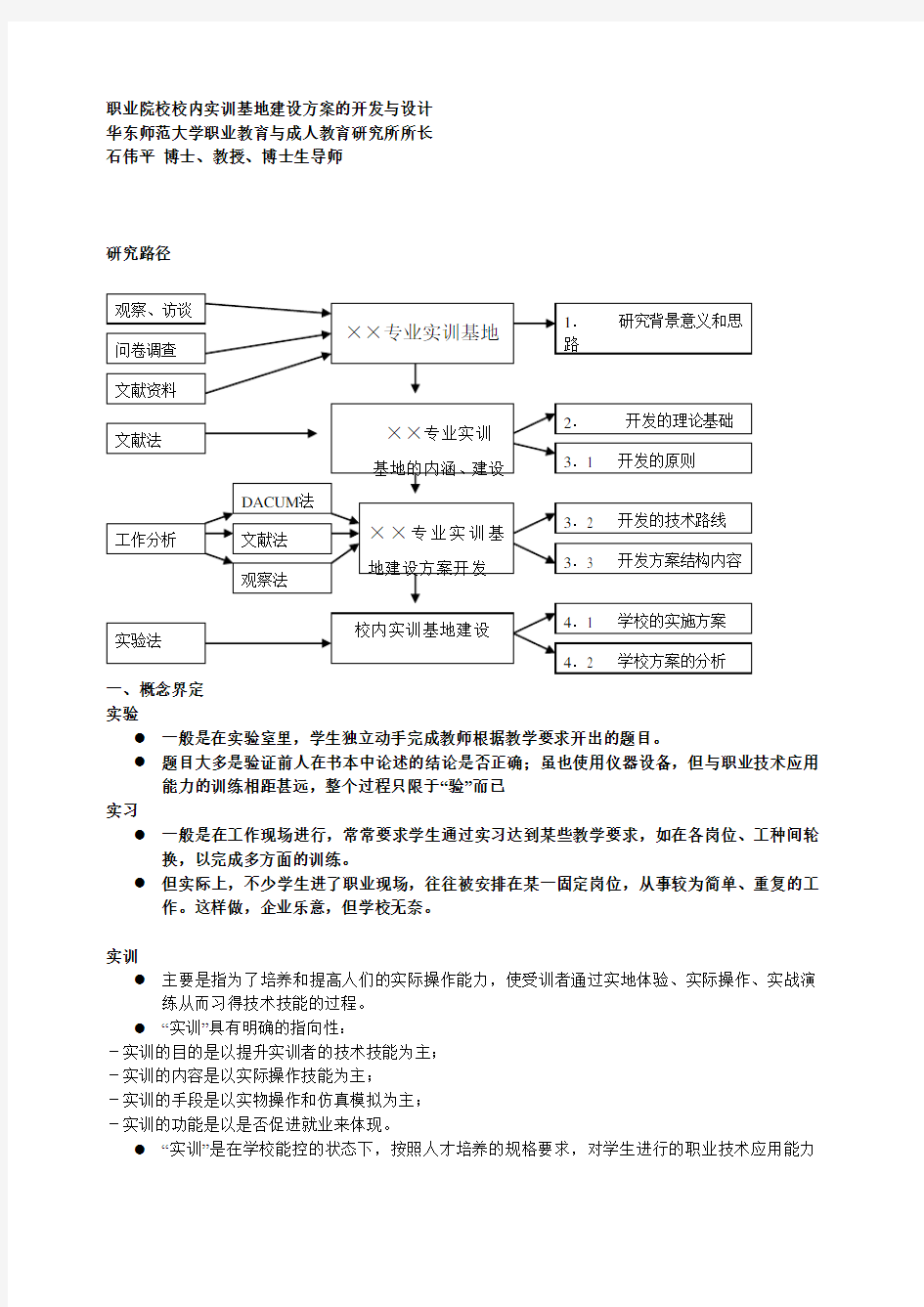 职业院校校内实训基地建设方案的开发与设计