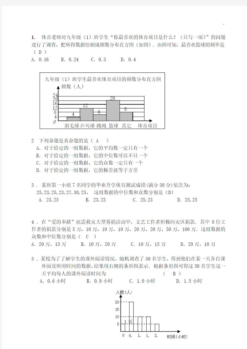 高中数学统计初步知识点问答练习题配答案