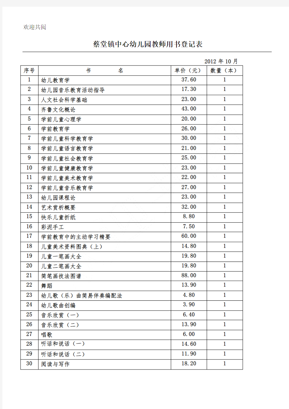 教师用书统计表