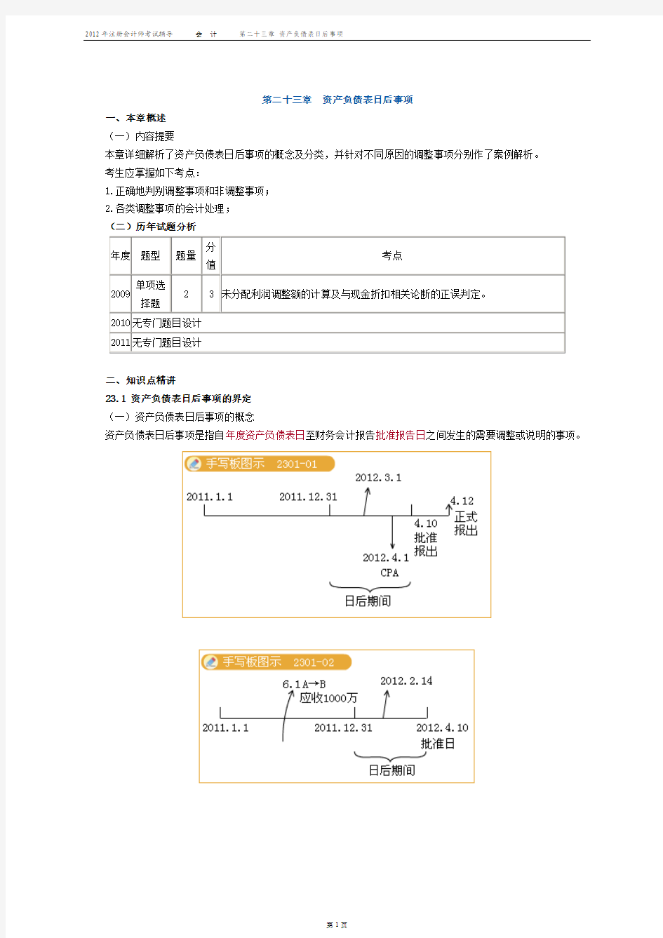 2012注册会计师-会计-(打印版)第二十三章