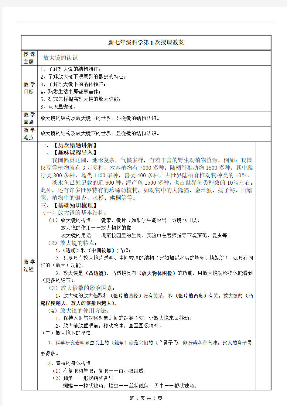 放大镜的认识