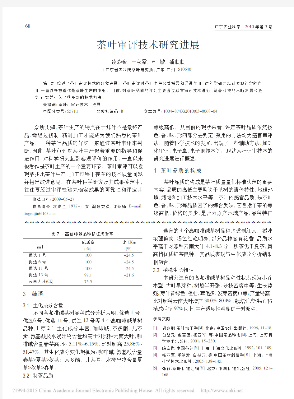 茶叶审评技术研究进展_凌彩金