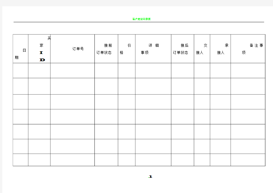 客服工作交接表