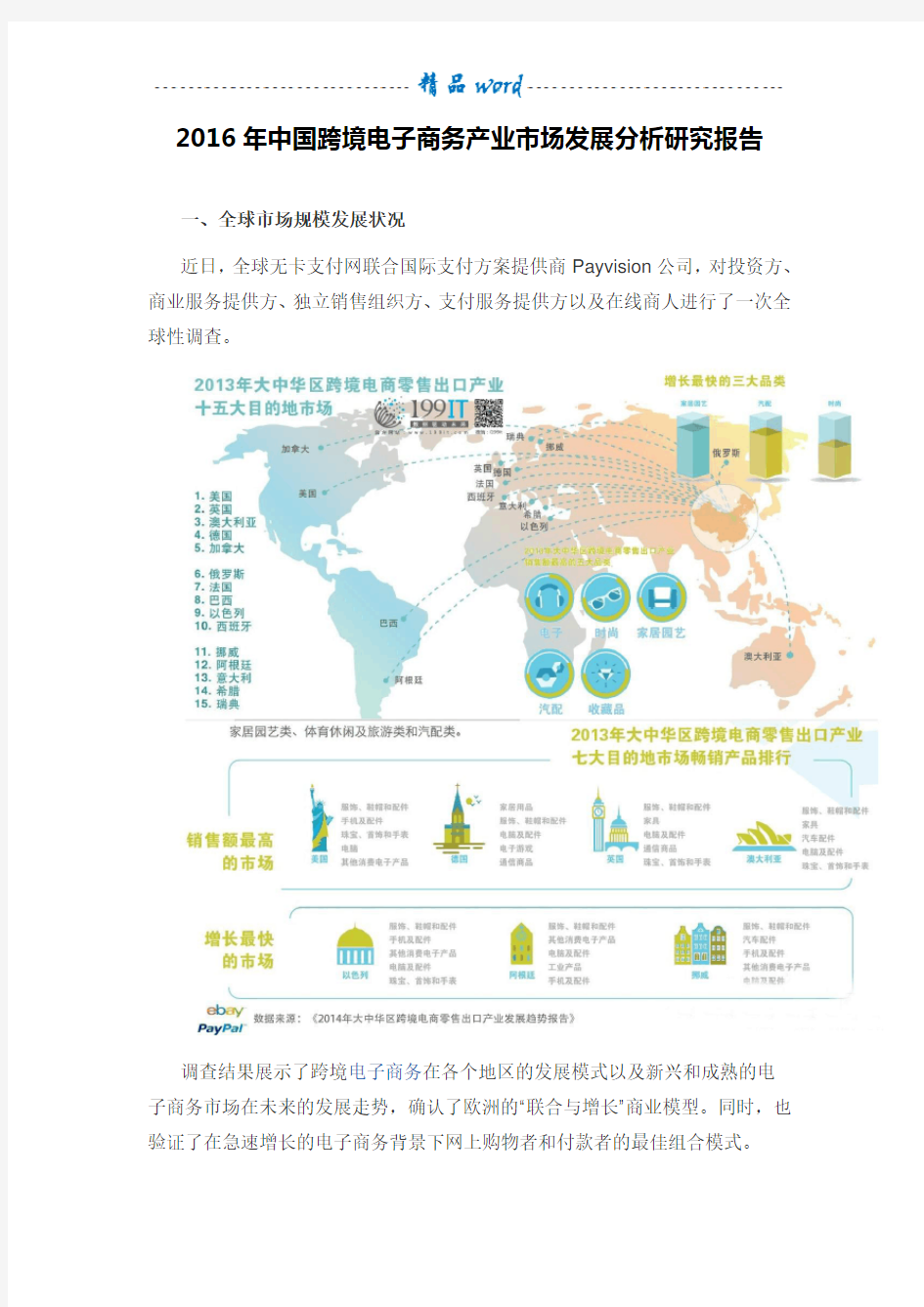 2016年中国跨境电子商务产业市场发展分析研究报告