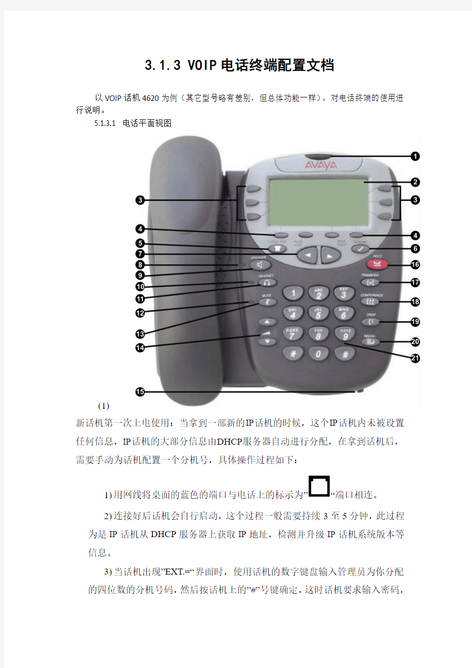 操作文档-VOIP-Avaya ip电话终端配置说明