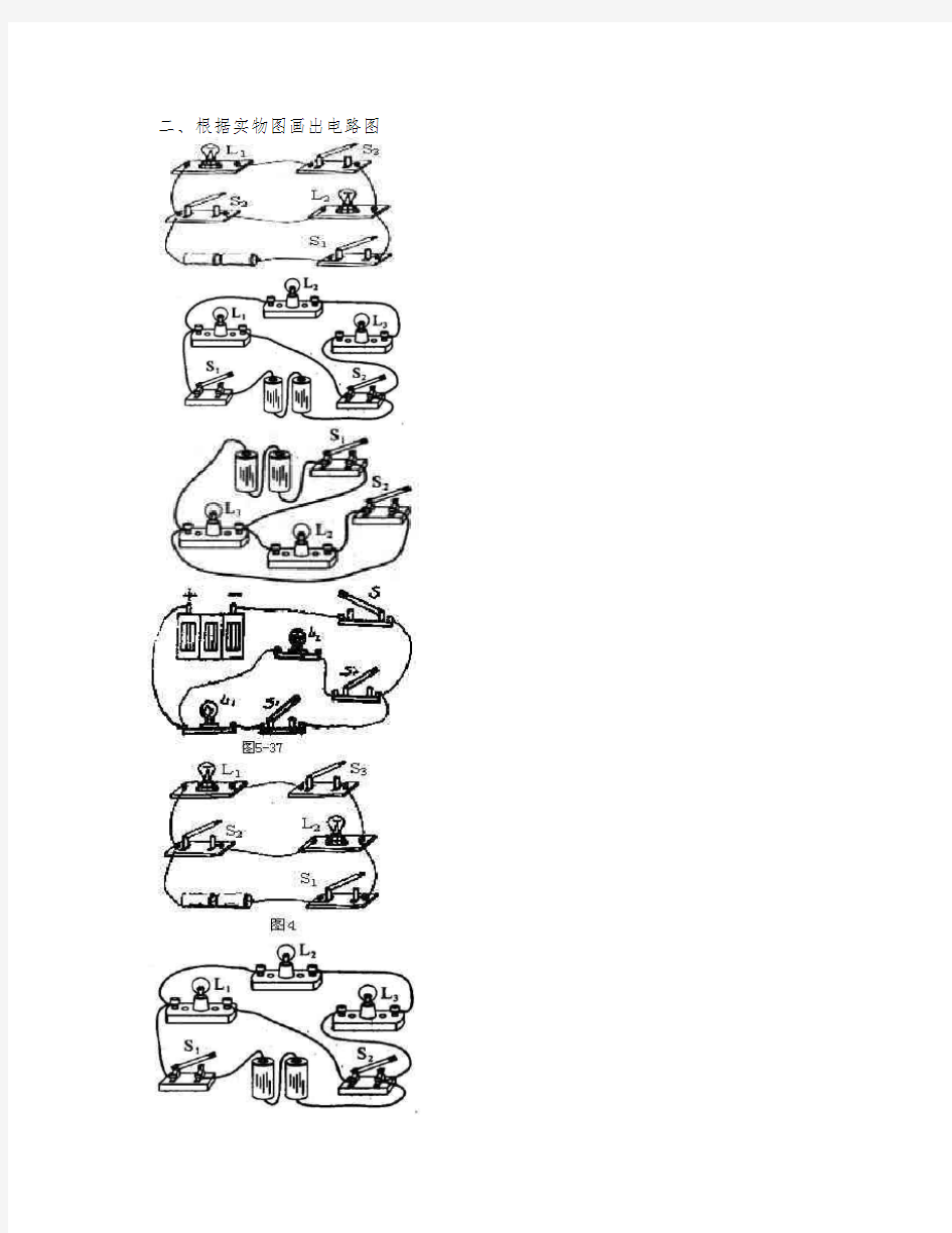 电路图与实物图互画练习题