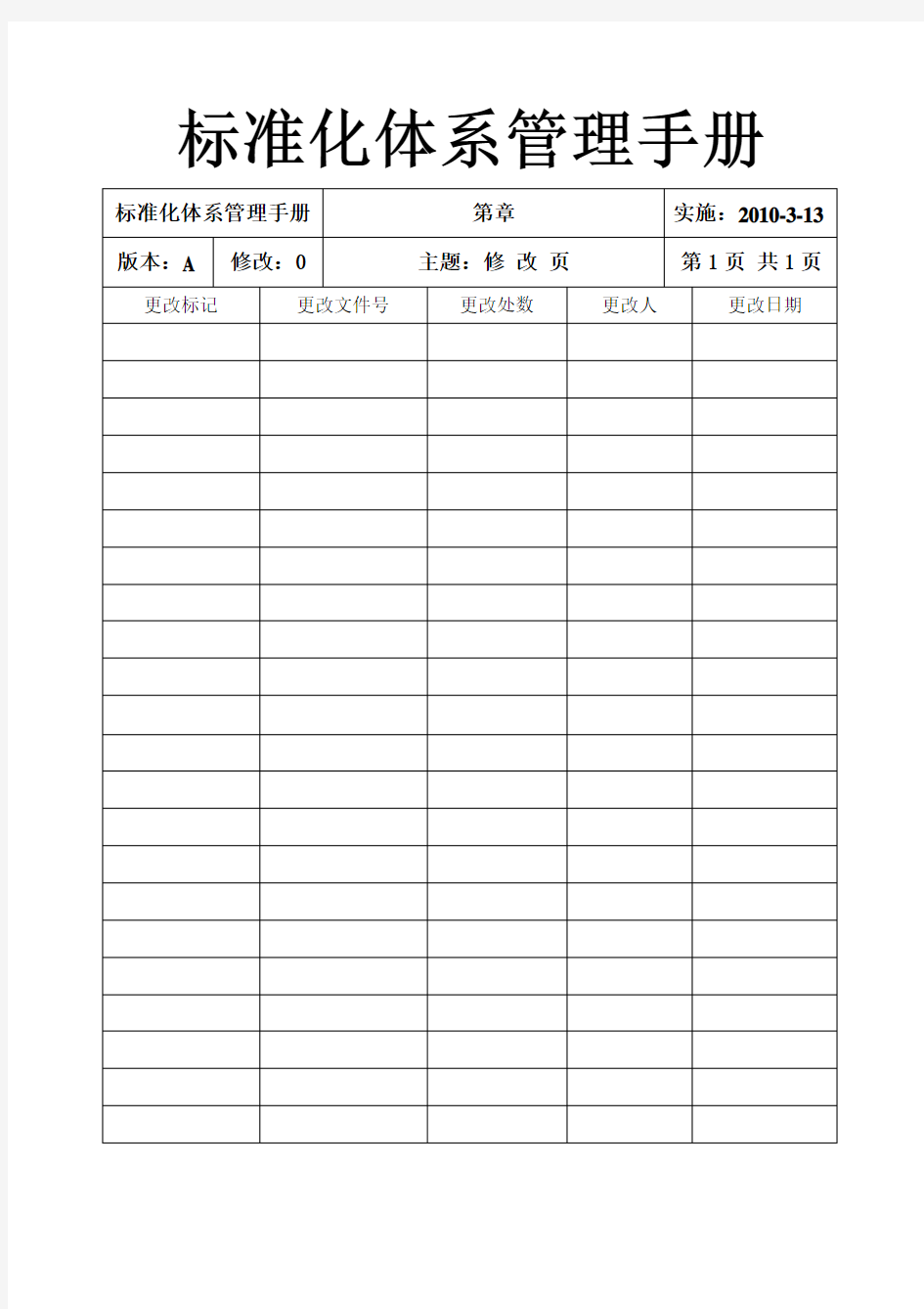 标准化体系管理手册