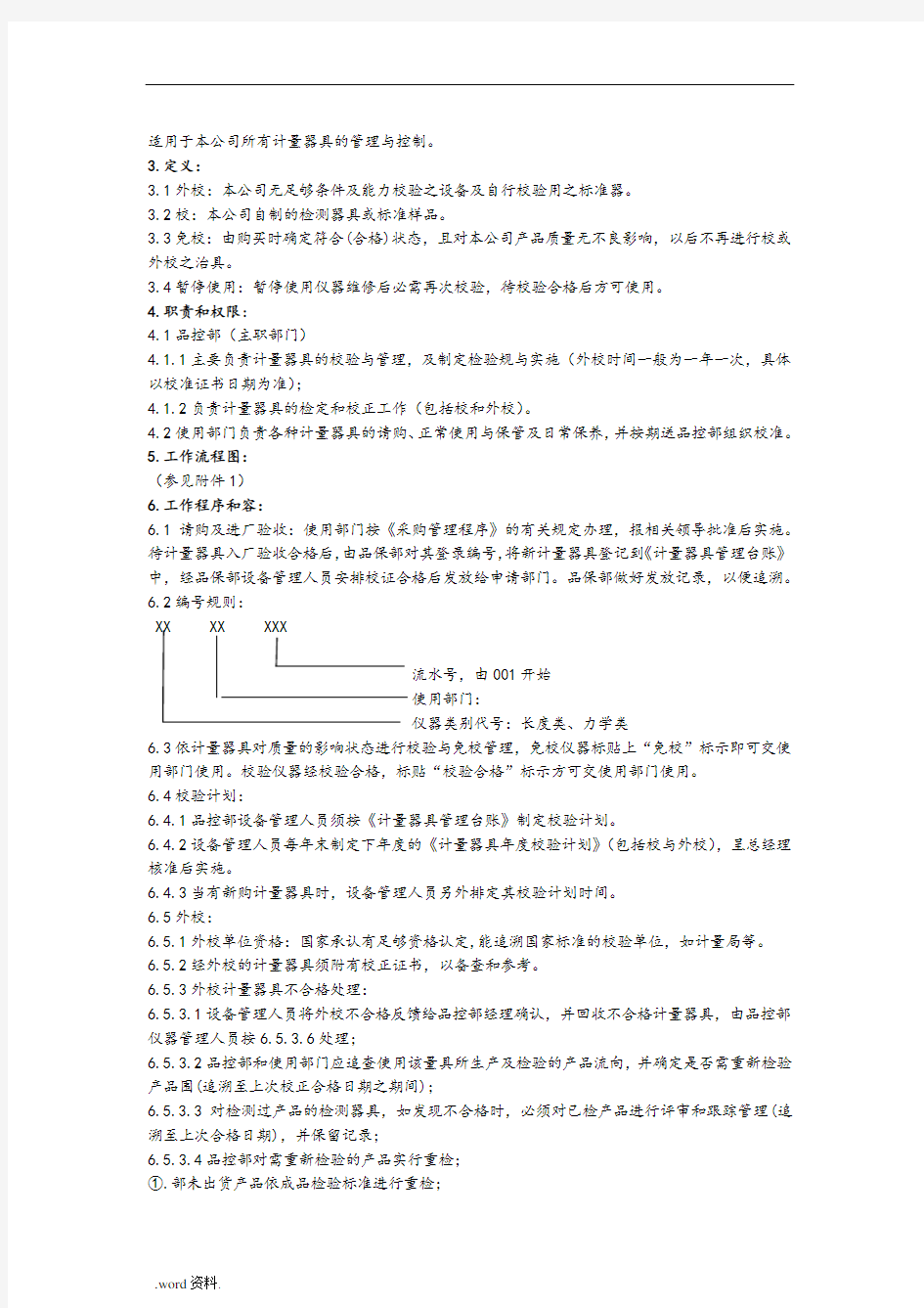 监视和测量装置控制程序文件