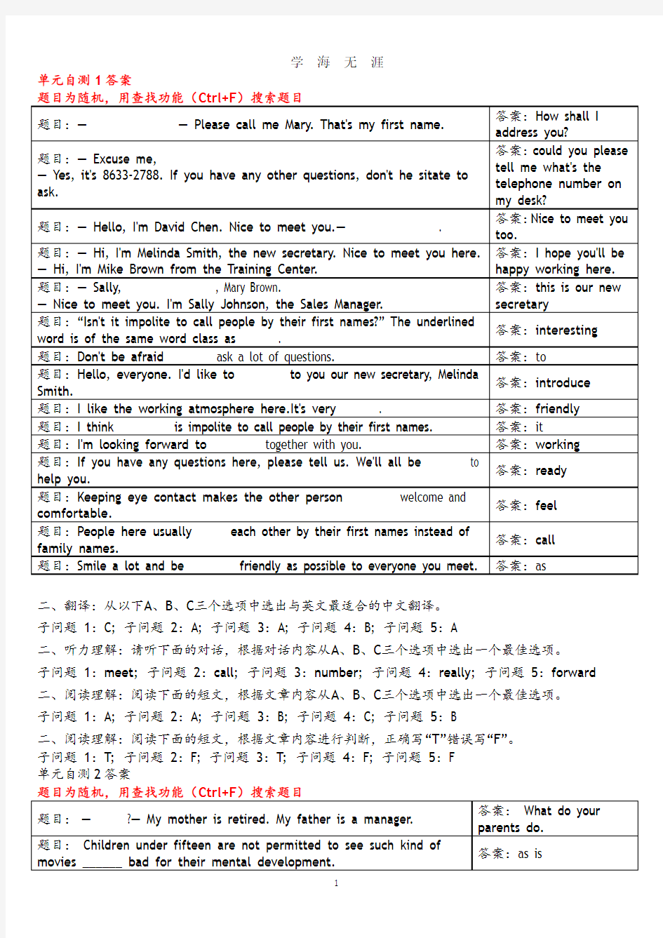 (2020年整理)电大网上形考管理英语1答案解析.doc