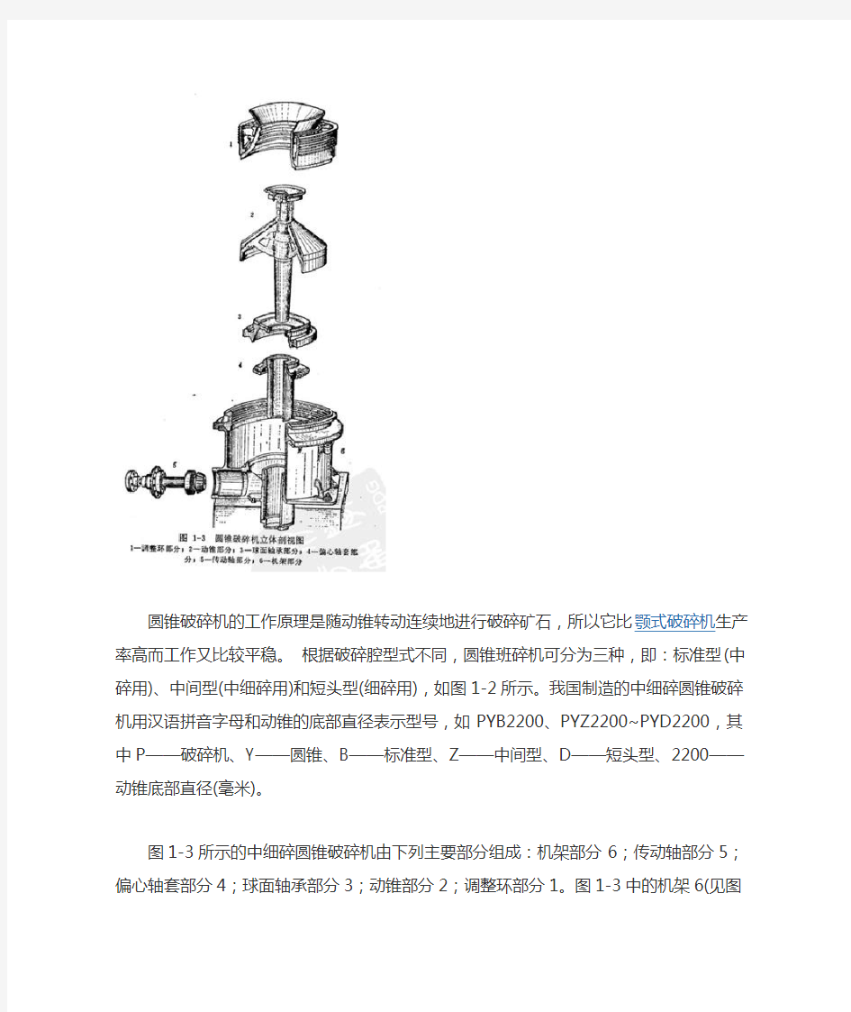 弹簧式圆锥破碎机工作原理