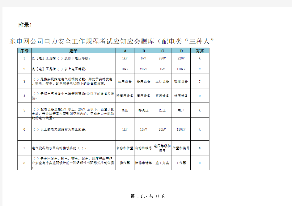 南方电网2016安规配电类“三种人”