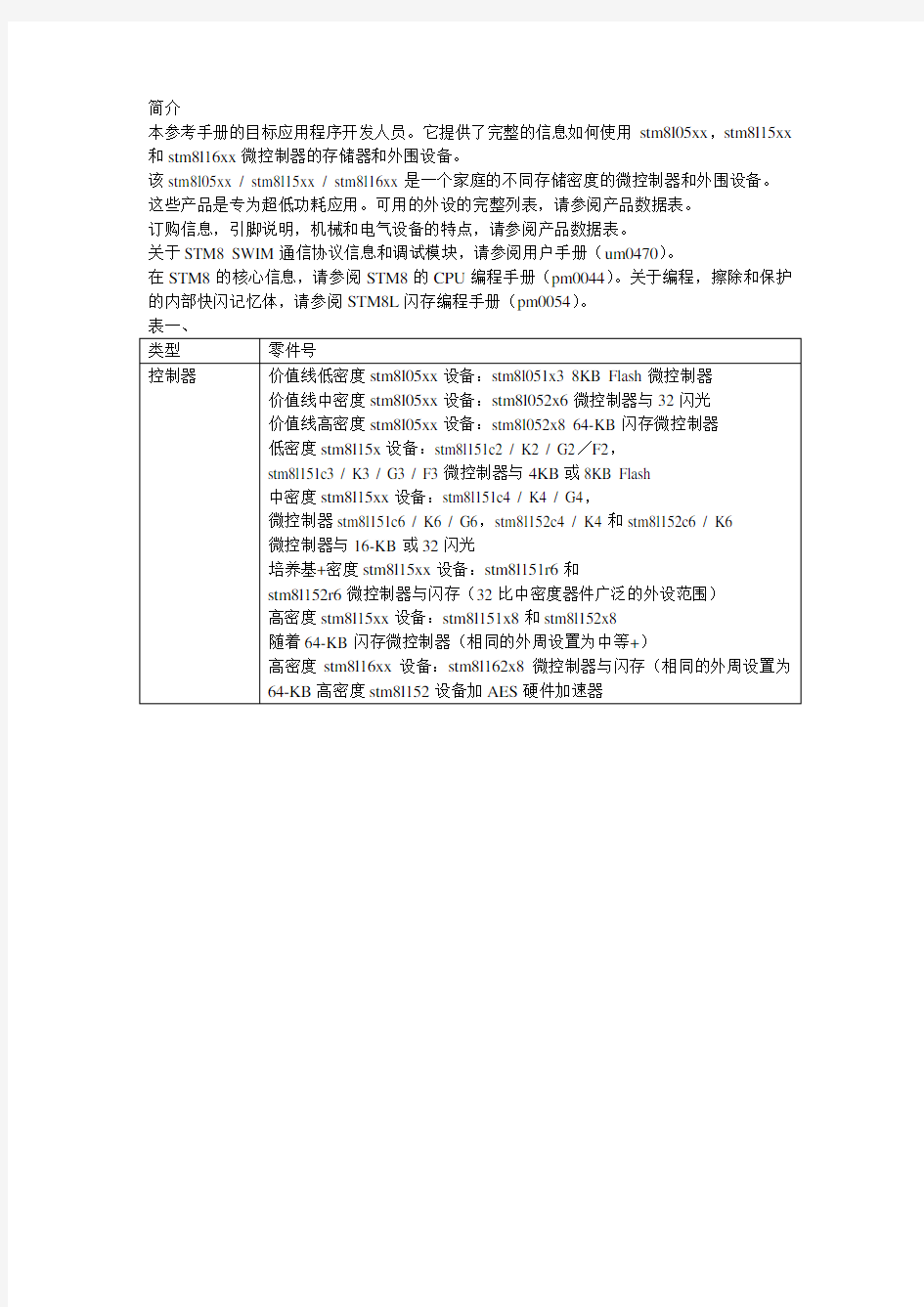 STM8L中文参考手册-1