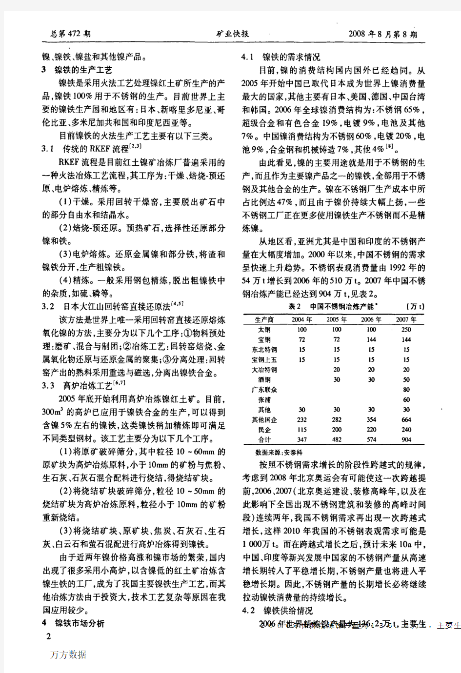 中国镍铁的发展现状、市场分析与展望