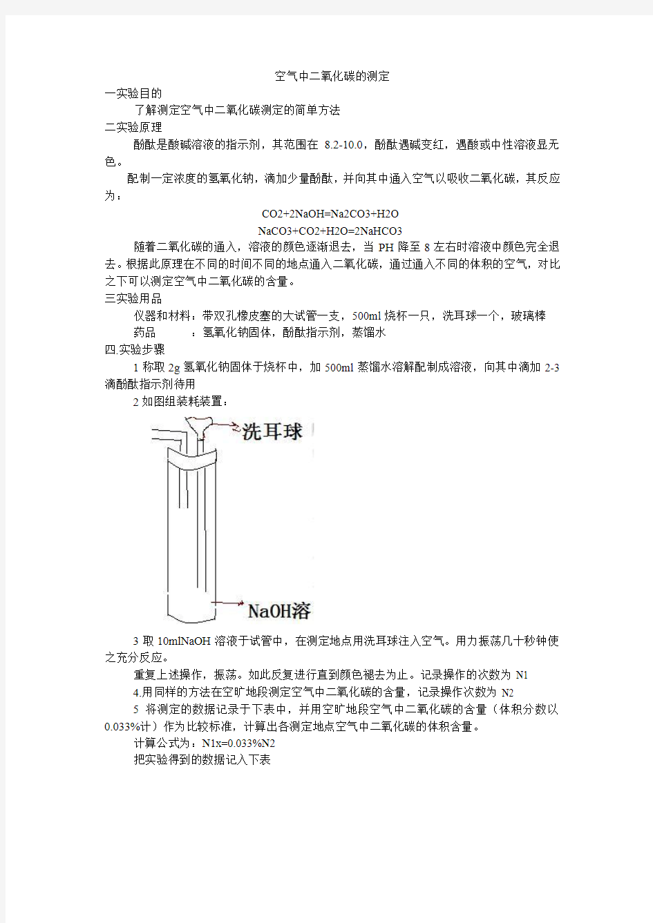 空气中二氧化碳的测定2