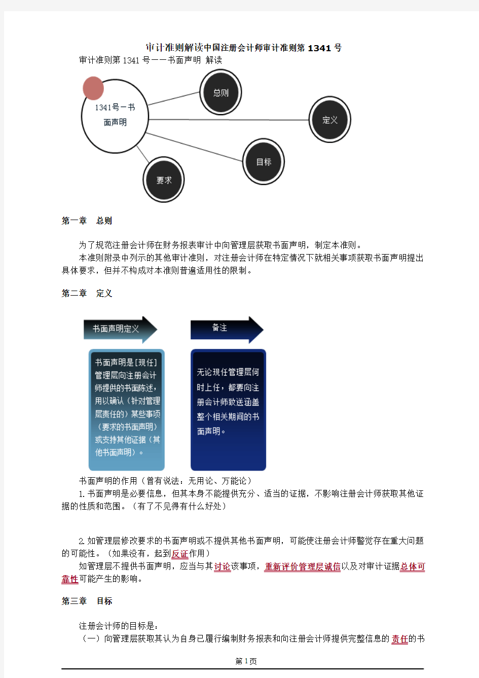 审计准则解读中国注册会计师审计准则第1341号