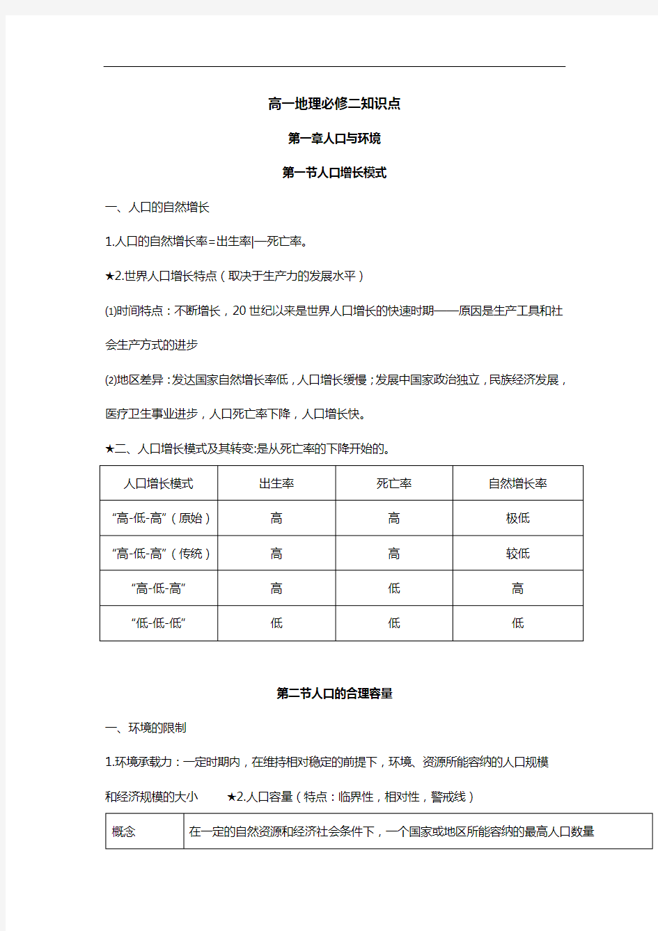 高一地理必修二知识(最新湘教版)