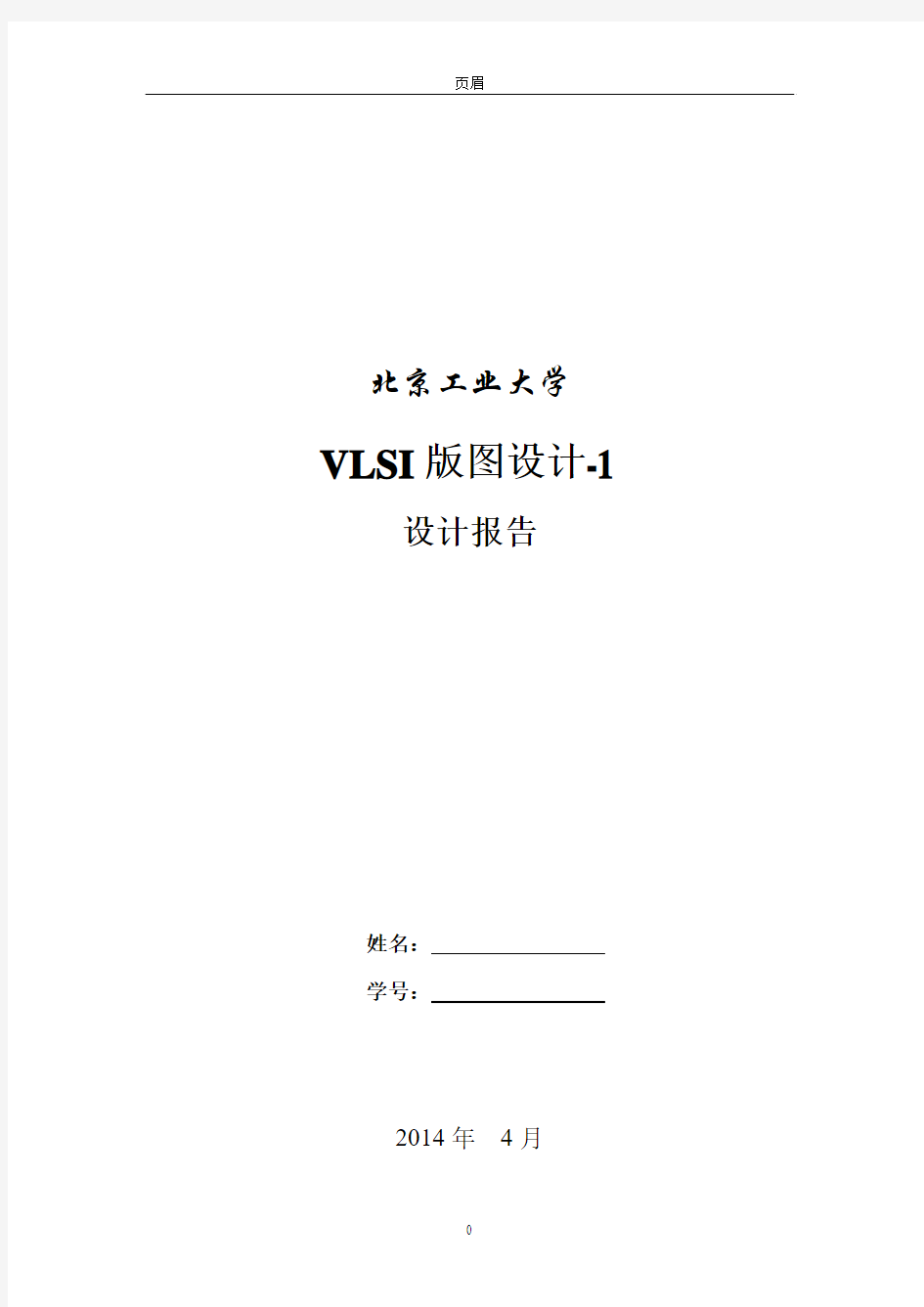 VLSI版图设计报告