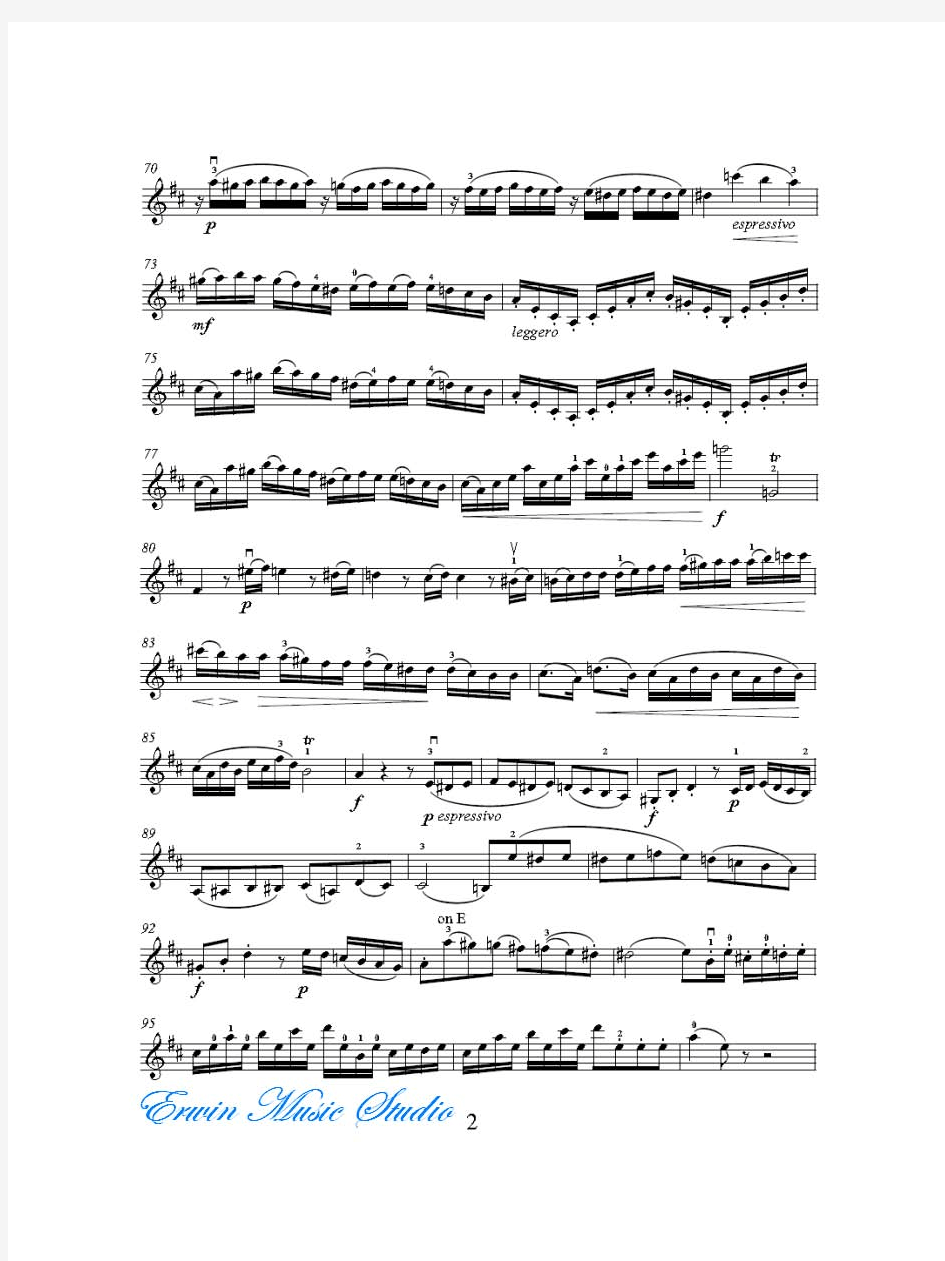 莫扎特-D大调第四小提琴协奏曲 K 218 小提琴谱