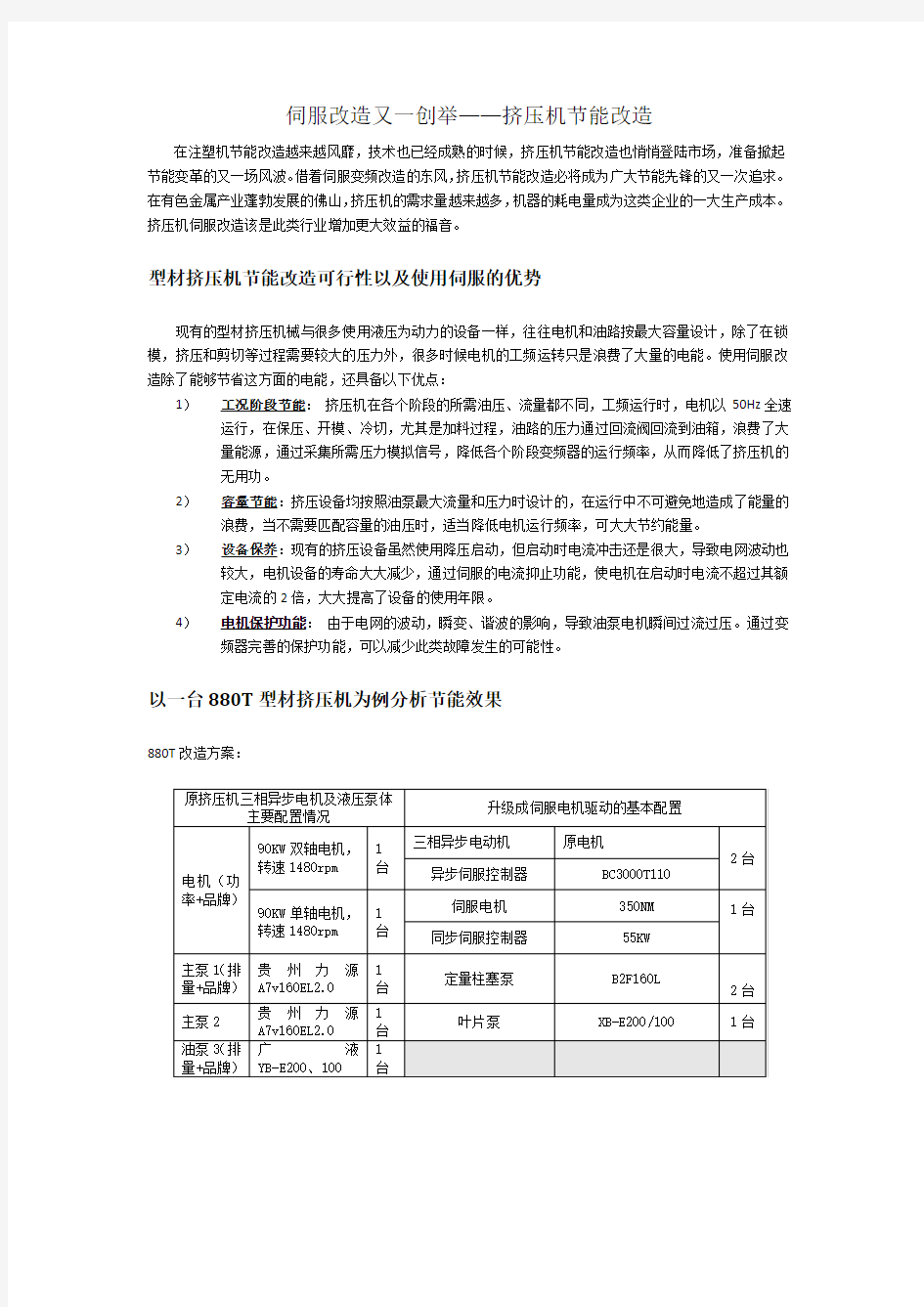 伺服改造又一创举_挤压机伺服改造原理