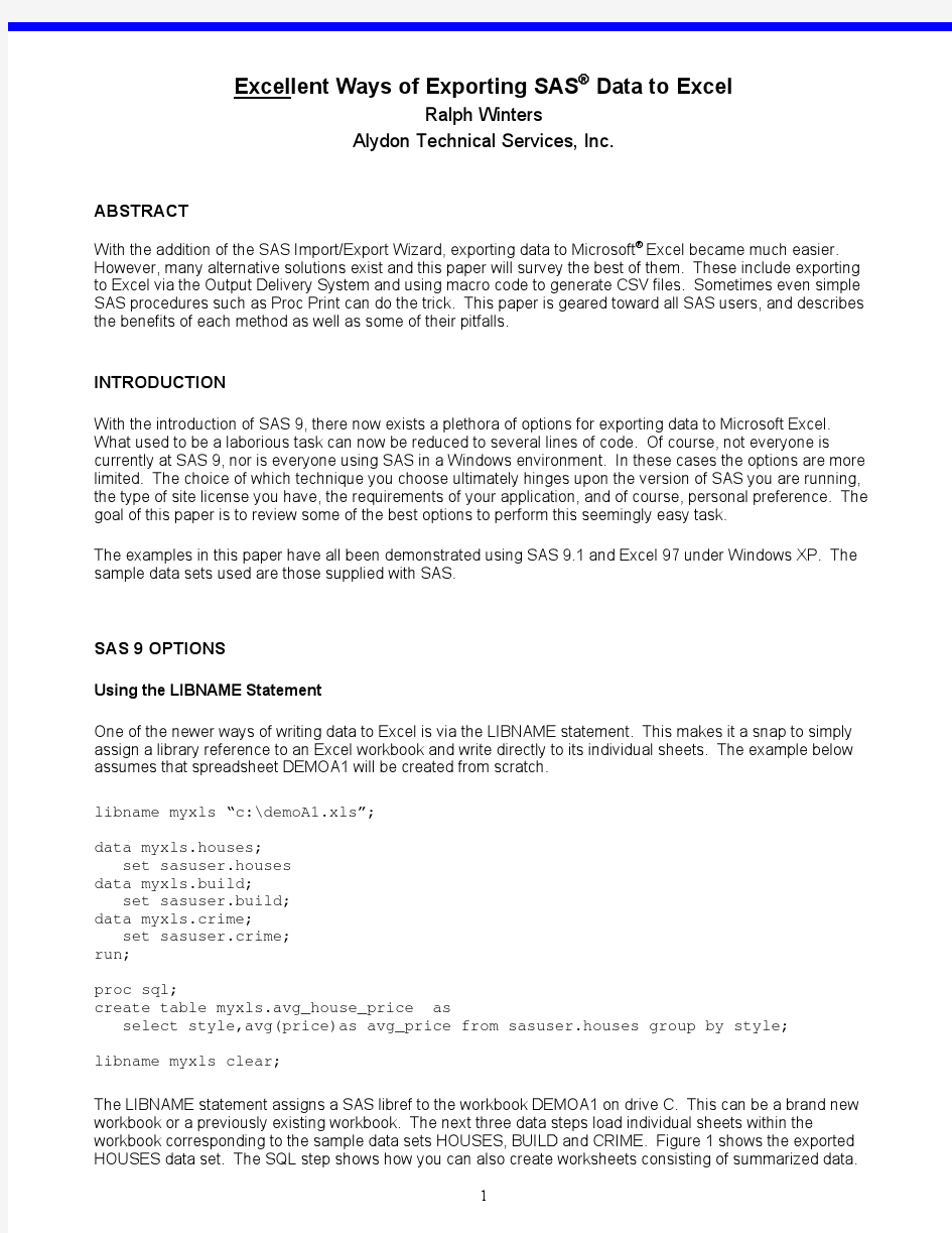 Excellent Ways of Exporting SAS Data to Excel