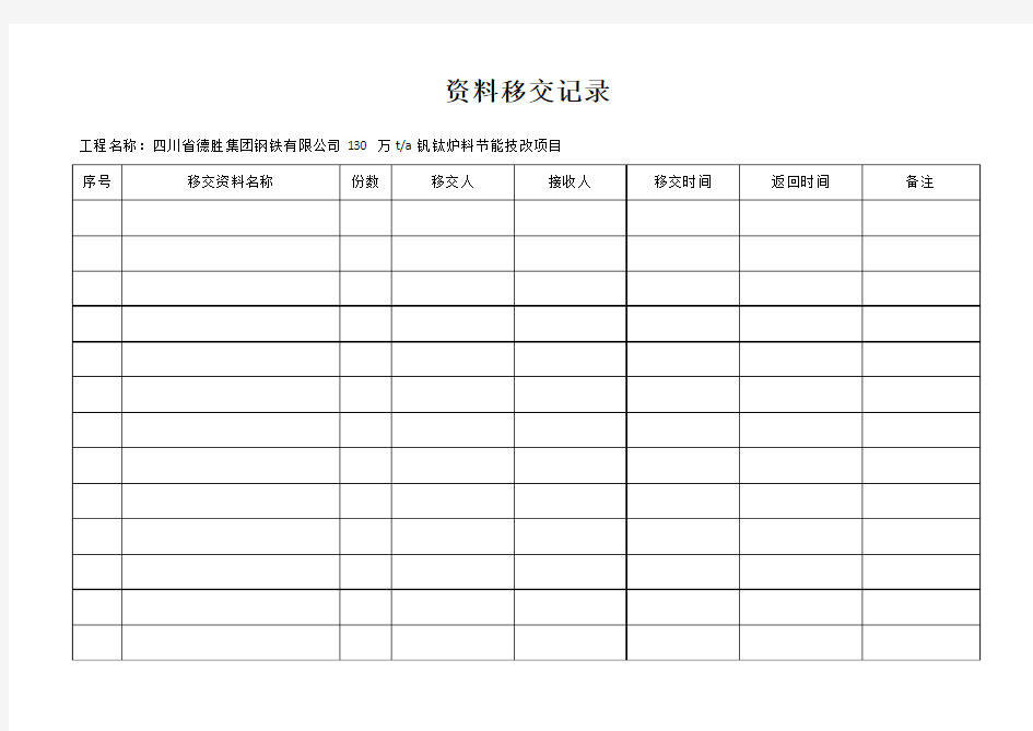 资料移交记录