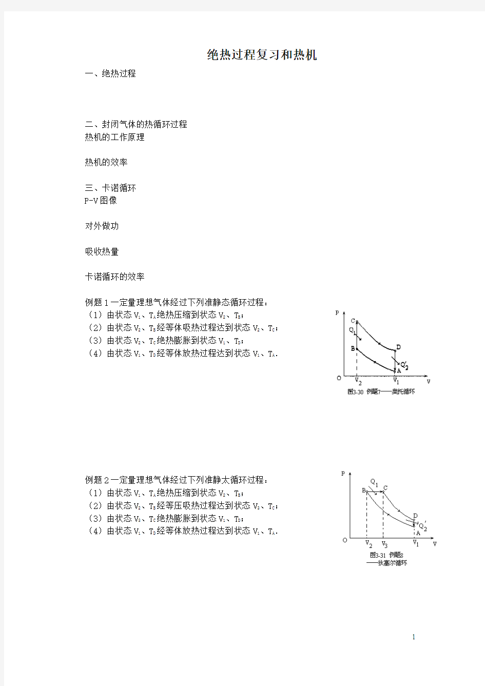 绝热过程和热机工作原理