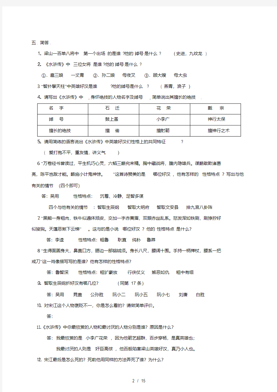 水浒传阅读考题及答案.pdf